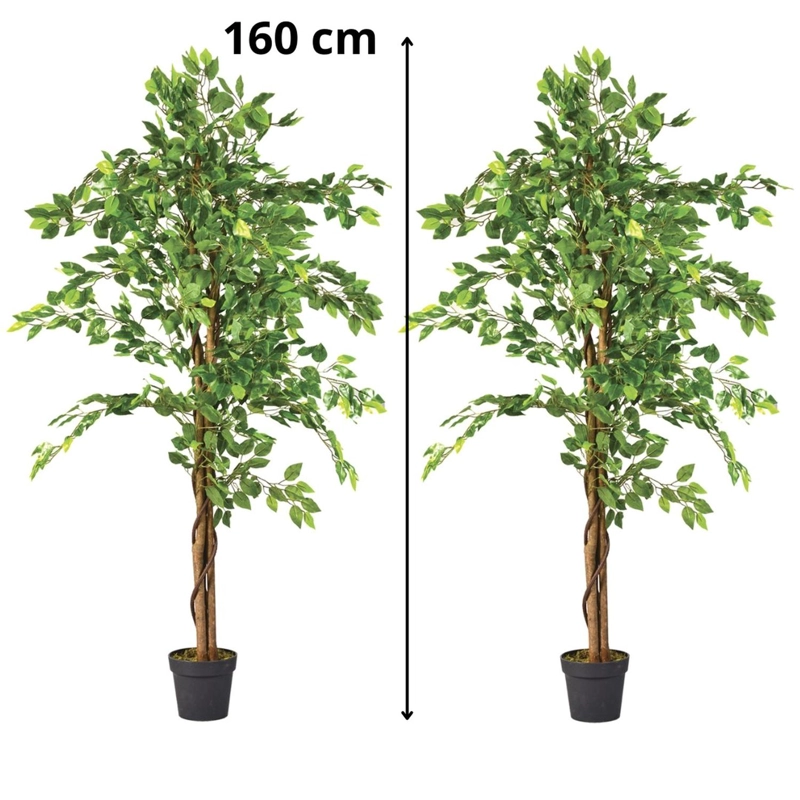 PLANTA ARTIFICIAL DECORATIVA ARBOL GRANDE PACK FICUS 160CM - 3