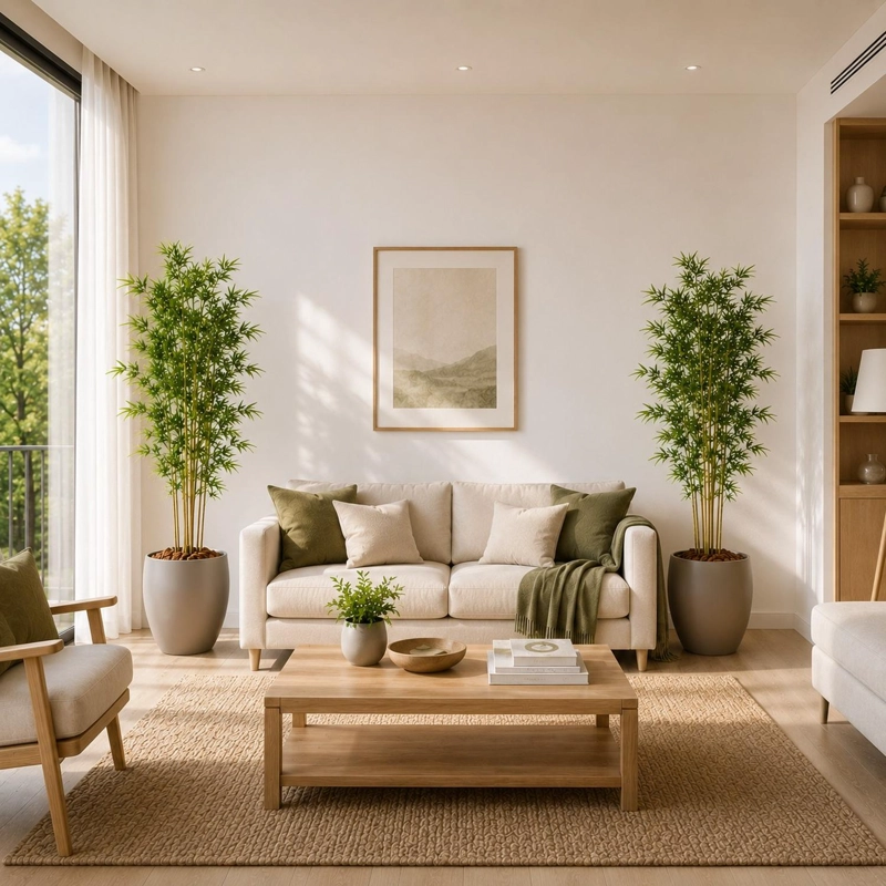 PLANTA ARTIFICIAL DECORATIVA ARBOL GRANDE PACK BAMBOO 150CM - 1
