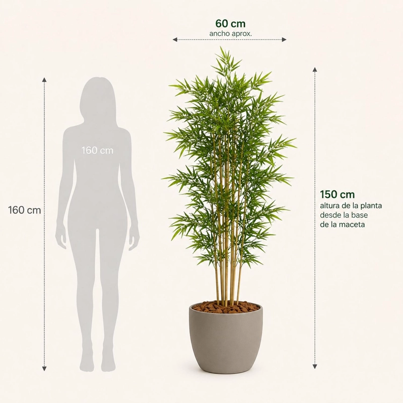PLANTA ARTIFICIAL DECORATIVA ARBOL GRANDE PACK BAMBOO 150CM - 2
