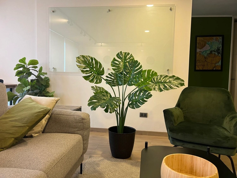 PLANTA ARTIFICIAL DECORATIVA ARBOL GRANDE MONSTERA 120CM 10H - 2