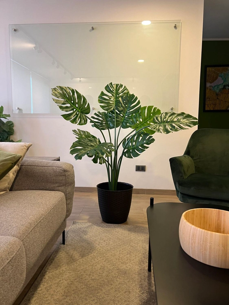 PLANTA ARTIFICIAL DECORATIVA ARBOL GRANDE MONSTERA 120CM 10H - 4