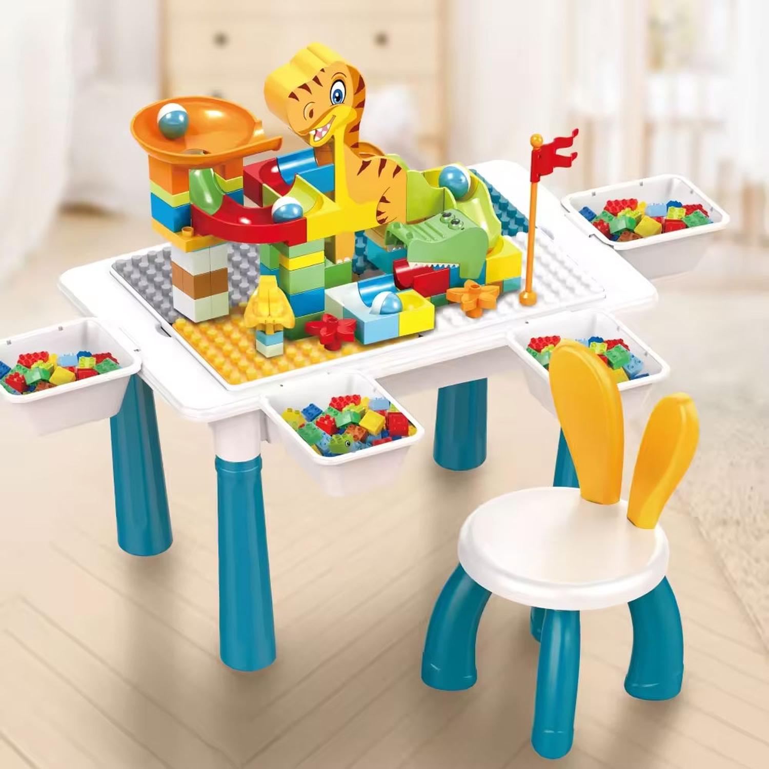 MESA DIDACTICA DE BLOQUES CONSTRUCCION C/SILLA 104 PCS 6 EN 1 MULTICOLOR - 4