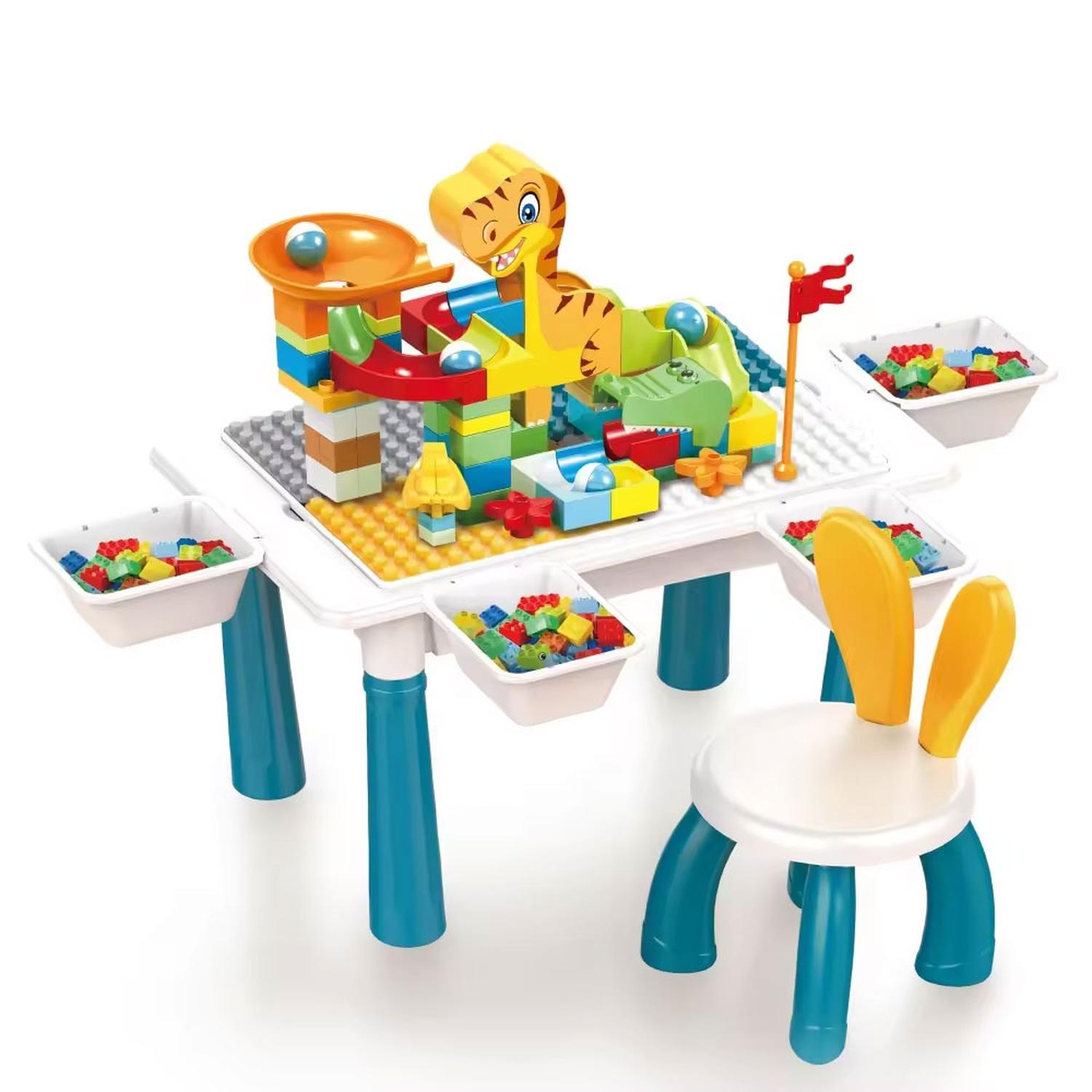 MESA DIDACTICA DE BLOQUES CONSTRUCCION C/SILLA 104 PCS 6 EN 1 MULTICOLOR - 5