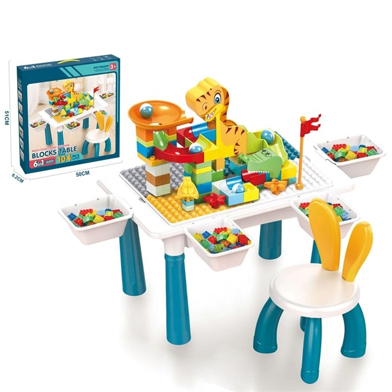 MESA DIDACTICA DE BLOQUES CONSTRUCCION C/SILLA 104 PCS 6 EN 1 MULTICOLOR - 9