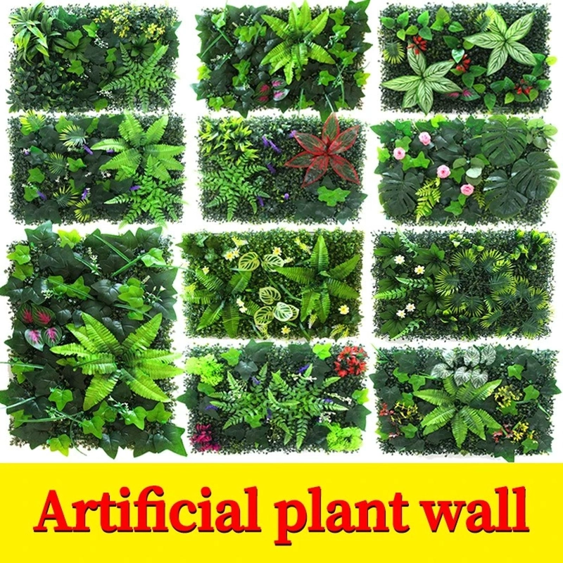 JARDIN MURO VERTICAL ARTIFICIAL D PALMETA PLANTAS 60X40 CM TAMAÑO TALLA UNICA - 8