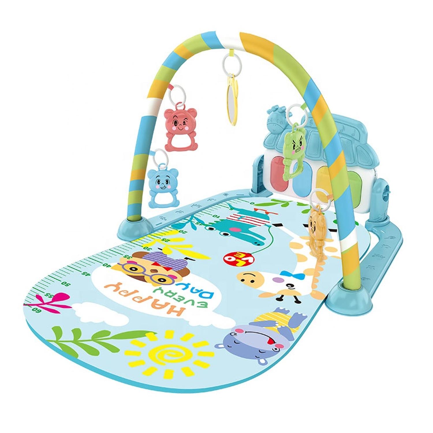 ALFOMBRA GIMNASIO MUSICAL CON PIANO JUGUETE PARA BEBE  AZUL - 5