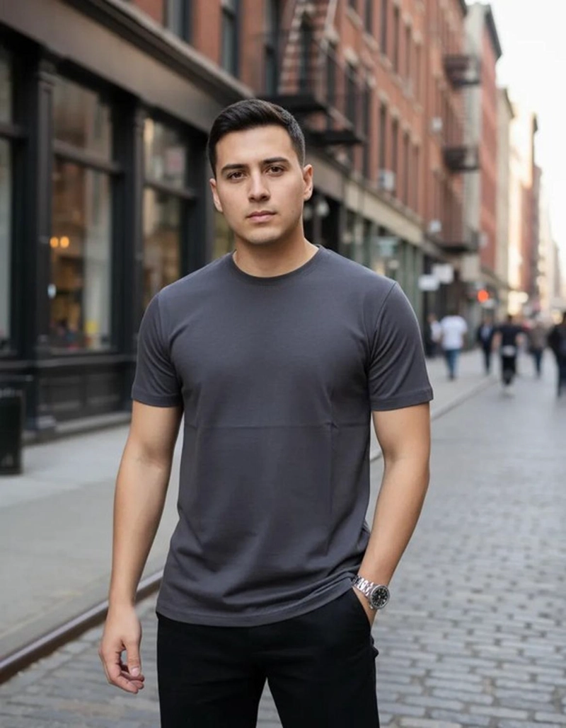 POLERA PREMIUM ALGODON 100% MANGA CORTA BASICO ESTAMPAR - 4