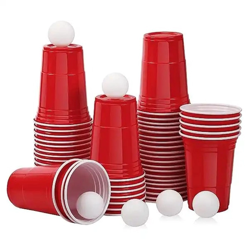 VASO PLASTICO ROJO DESECHABLE FIESTA 470 ML X 100 UDS - 3