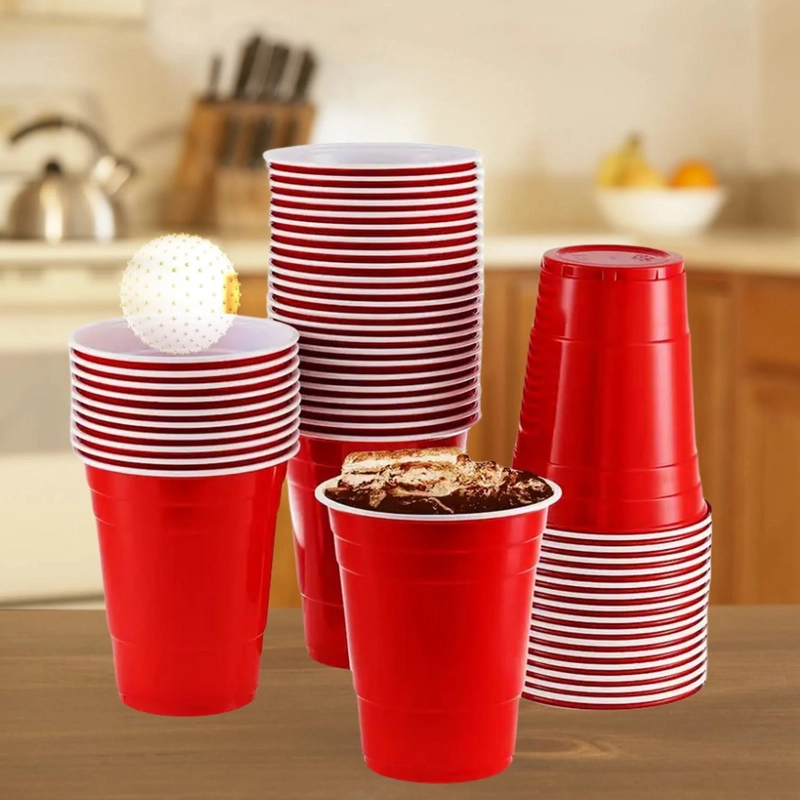 VASO PLASTICO ROJO DESECHABLE FIESTA 470 ML X 100 UDS - 4