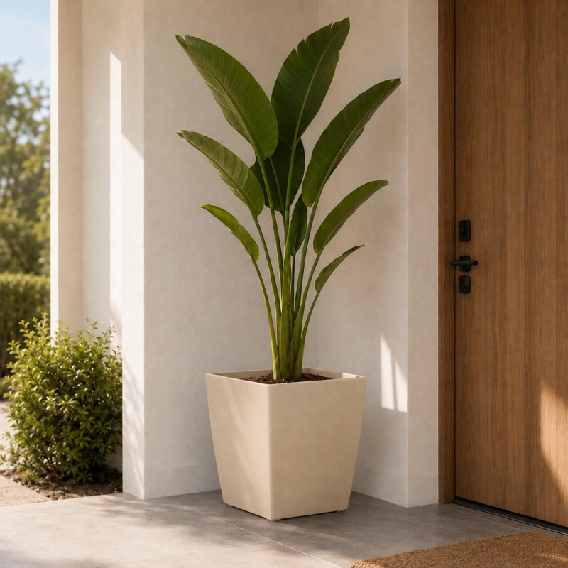 MACETERO NORDICO BEIGE L 40 CM 40 X 40 X 40 - 1