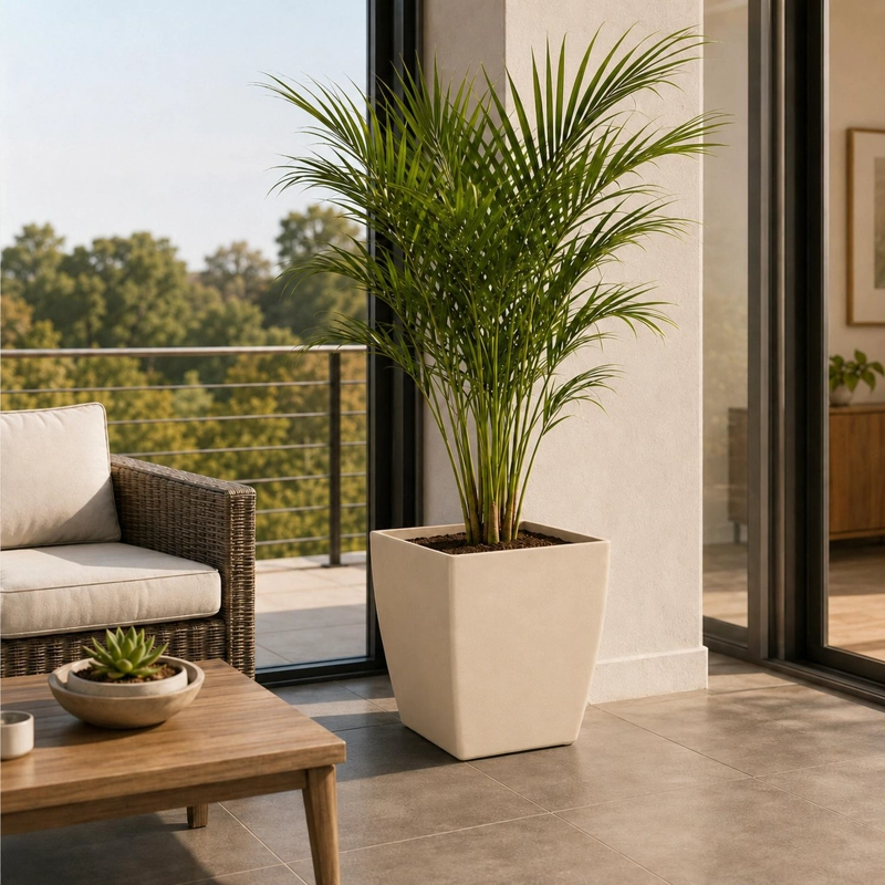 MACETERO NORDICO BEIGE L 40 CM 40 X 40 X 40 - 7