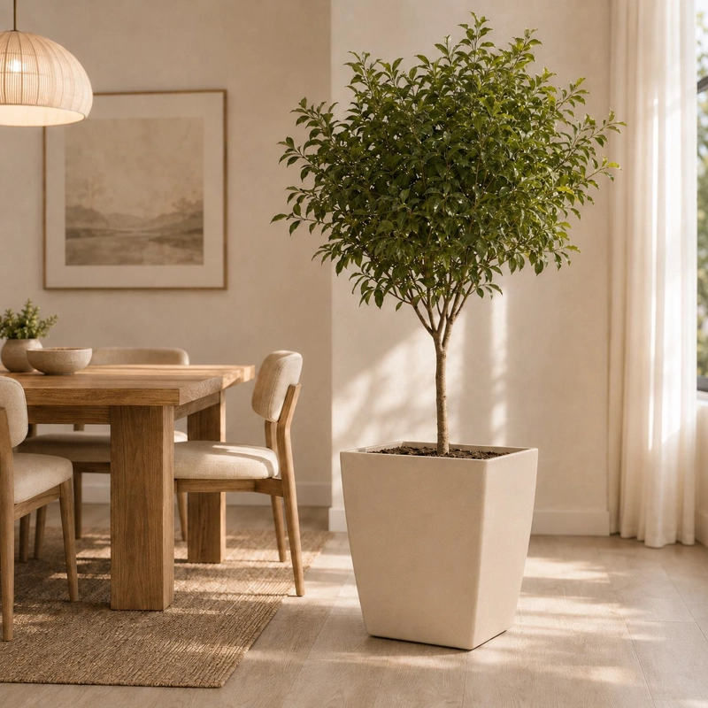 MACETERO NORDICO BEIGE L 40 CM 40 X 40 X 40 - 8