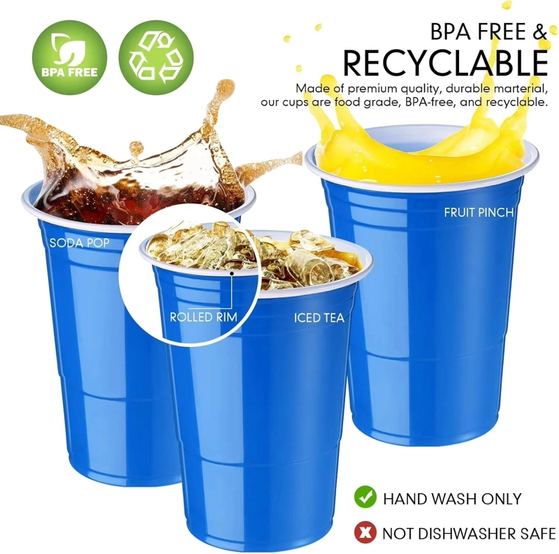 VASO PLASTICO AZUL DESECHABLE FIESTA 450 ML X 50 UDS - 4