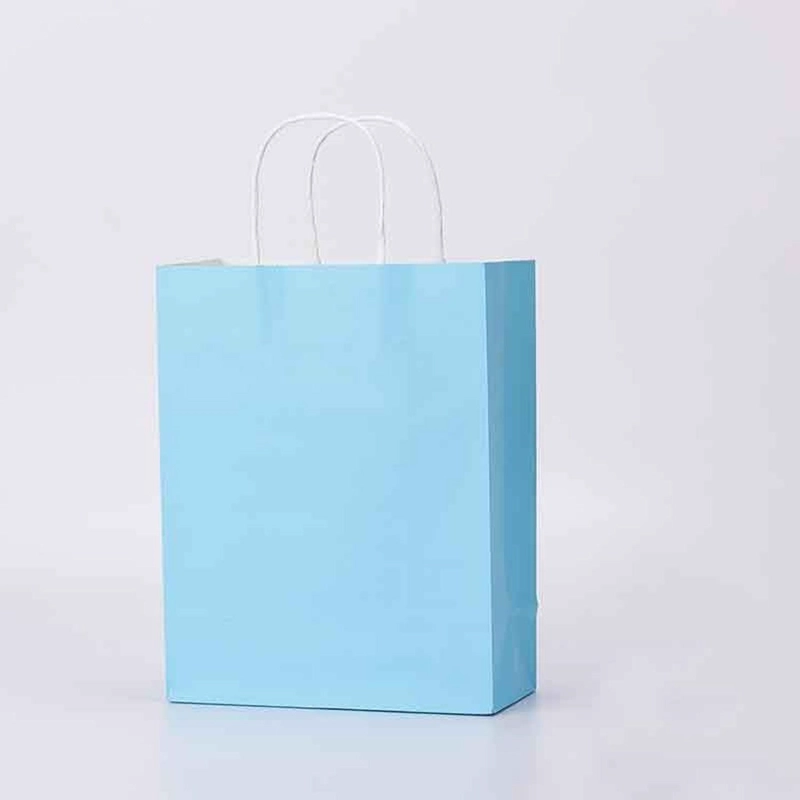 12 BOLSAS CUMPLEAÑOS PAPEL KRAFT COLORES DE 21X15X8CM TAMAÑO TALLA UNICA - 6