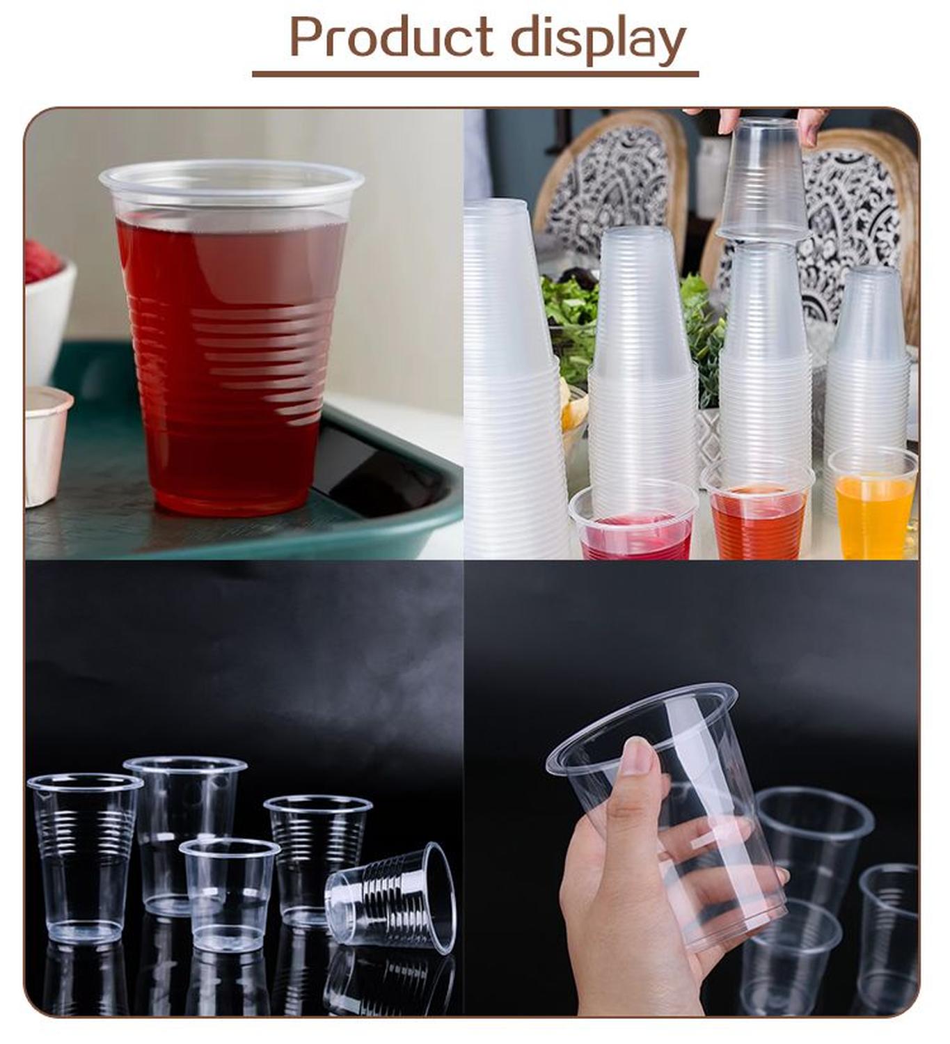 50 UDS VASO PLASTICO TRANSPARENTE DESECHABLE S/TAPA 300 CC - 9