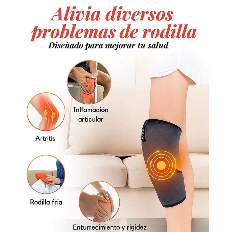 RODILLERA TERMICA MASAJEADORA VIBRACION CALOR ALIVIA ARTRITIS - 4