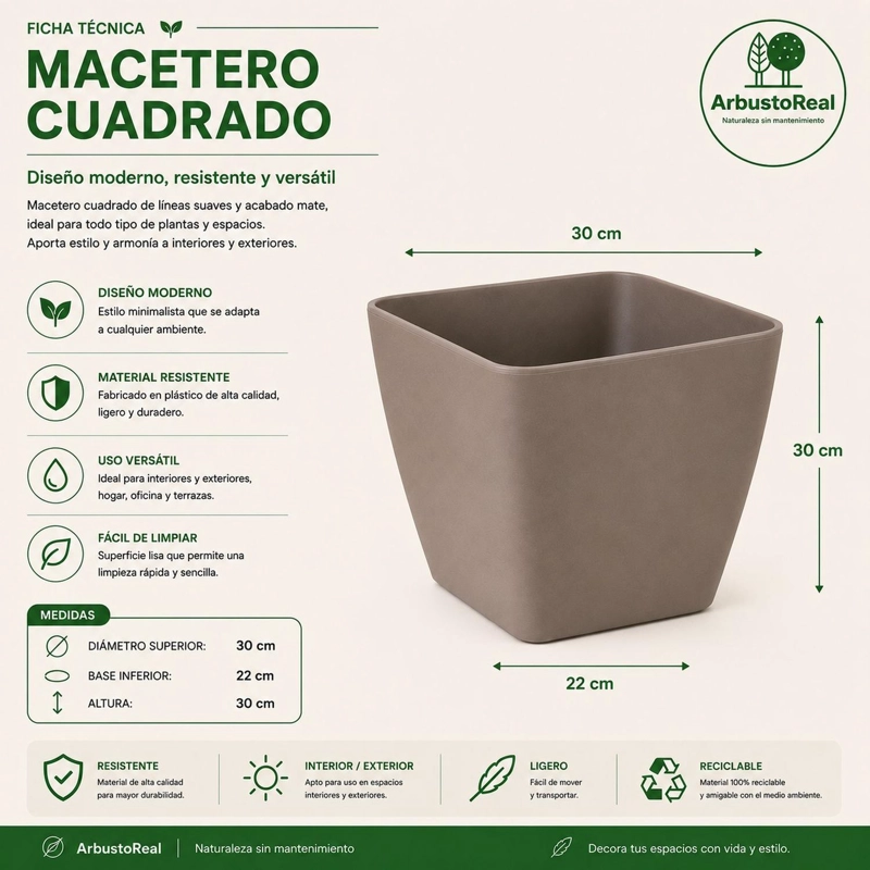 MACETERO NORDICO CAFE  M 30 CM 30 X 31 X 23 - 3