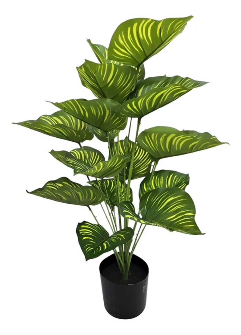 PLANTA ARTIFICIAL ARBUSTO DECORATIVA HOJAS RALLADAS 80 CM - 9