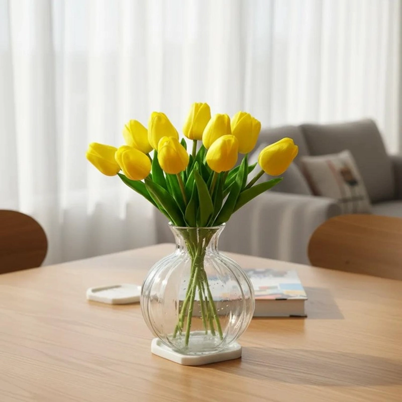 RAMOS DE 9 TULIPANES FLORES ARTIFICIALES DECORACION HOGAR TAMAÑO TALLA UNICA - 1