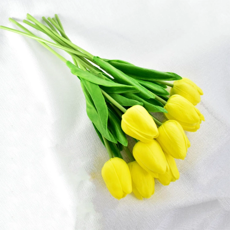 RAMOS DE 9 TULIPANES FLORES ARTIFICIALES DECORACION HOGAR TAMAÑO TALLA UNICA - 3