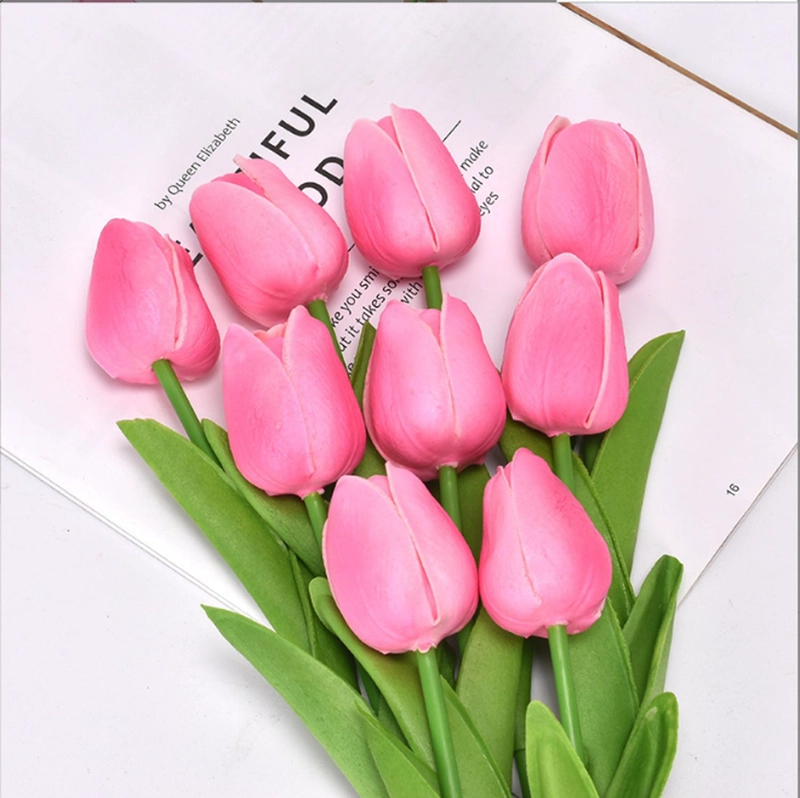 RAMOS DE 9 TULIPANES FLORES ARTIFICIALES DECORACION HOGAR TAMAÑO TALLA UNICA - 3
