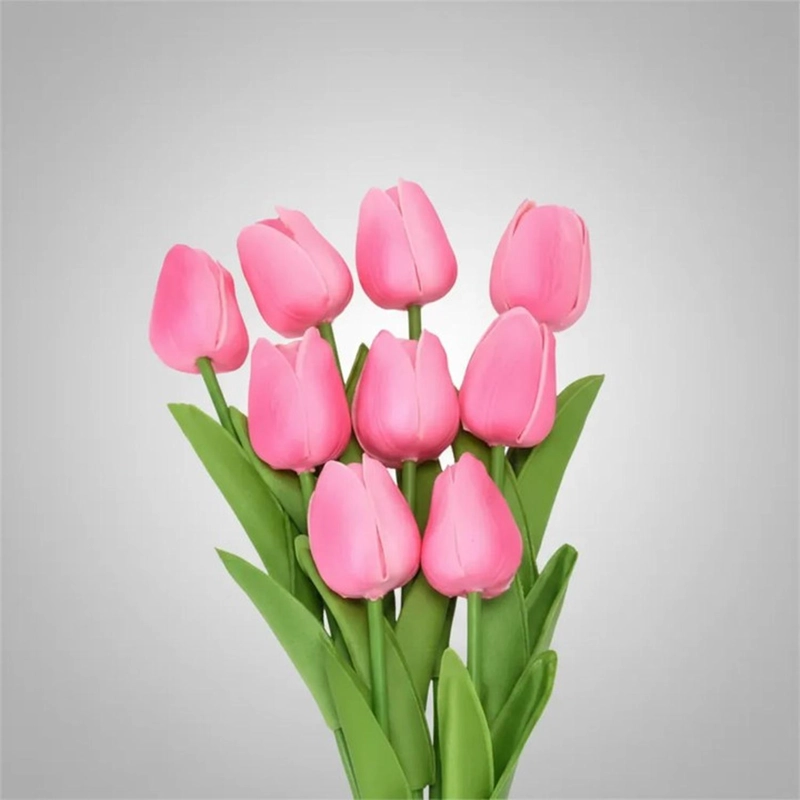 RAMOS DE 9 TULIPANES FLORES ARTIFICIALES DECORACION HOGAR TAMAÑO TALLA UNICA - 4