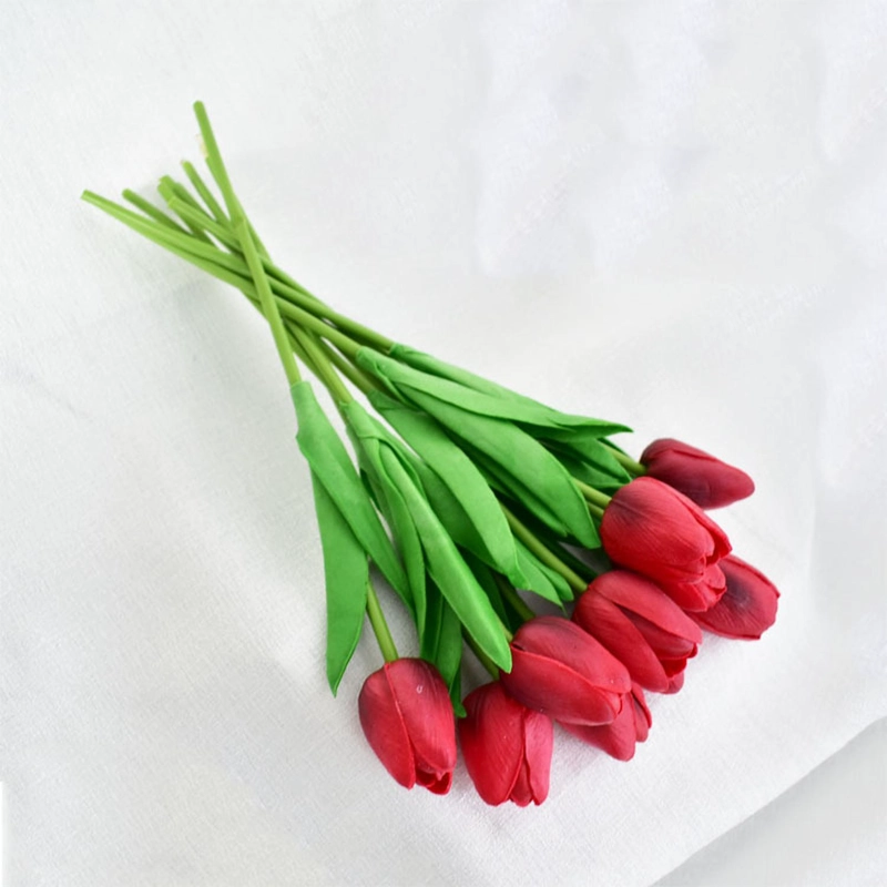 RAMOS DE 9 TULIPANES FLORES ARTIFICIALES DECORACION HOGAR TAMAÑO TALLA UNICA - 4