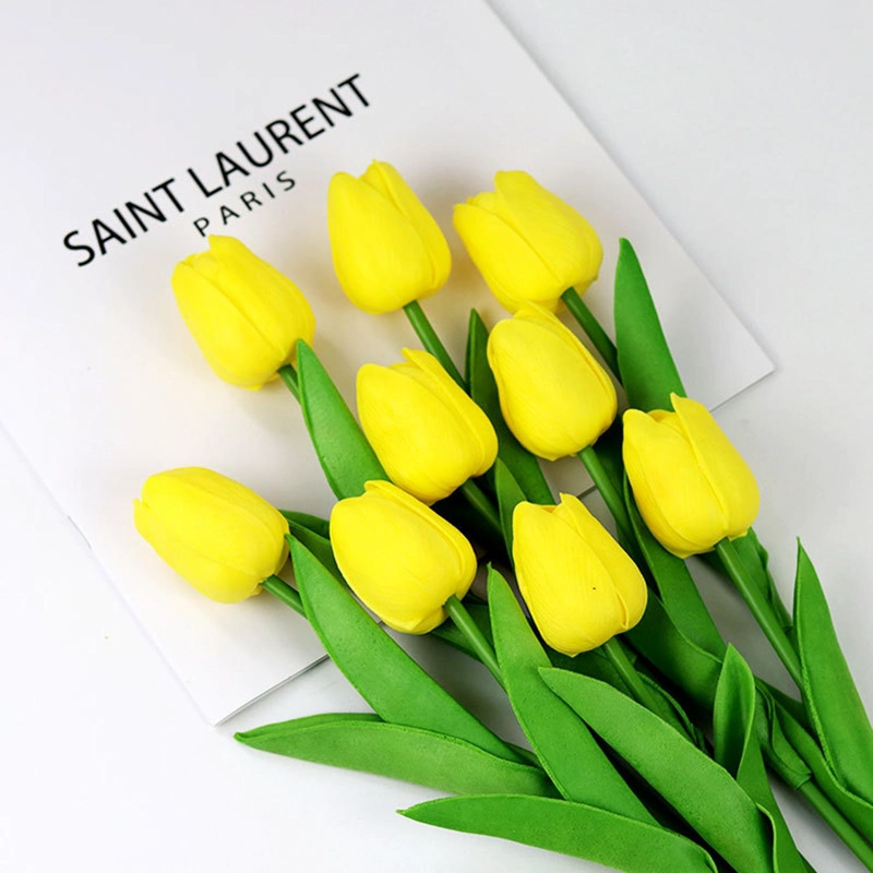 RAMOS DE 9 TULIPANES FLORES ARTIFICIALES DECORACION HOGAR TAMAÑO TALLA UNICA - 5