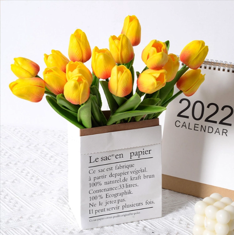 RAMOS DE 9 TULIPANES FLORES ARTIFICIALES DECORACION HOGAR TAMAÑO TALLA UNICA - 6
