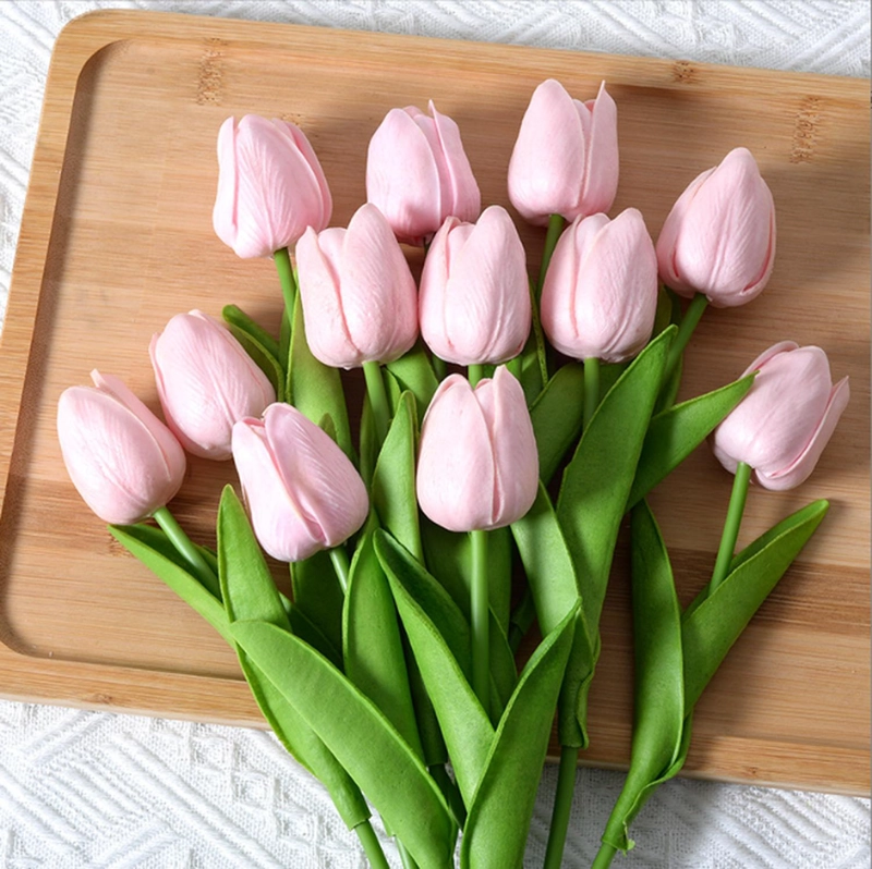 RAMOS DE 9 TULIPANES FLORES ARTIFICIALES DECORACION HOGAR TAMAÑO TALLA UNICA - 6