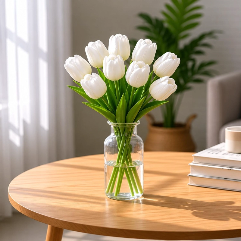 RAMOS DE 9 TULIPANES FLORES ARTIFICIALES DECORACION HOGAR TAMAÑO TALLA UNICA - 6