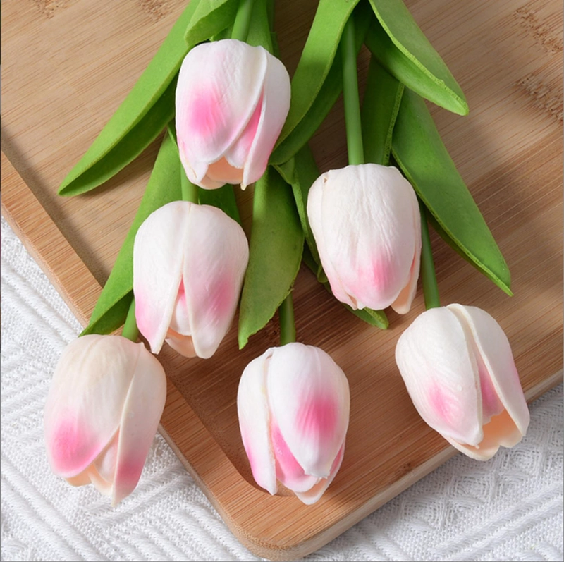 RAMOS DE 9 TULIPANES FLORES ARTIFICIALES DECORACION HOGAR TAMAÑO TALLA UNICA - 7