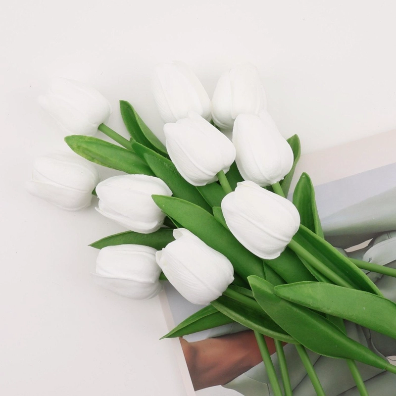 RAMOS DE 9 TULIPANES FLORES ARTIFICIALES DECORACION HOGAR TAMAÑO TALLA UNICA - 7
