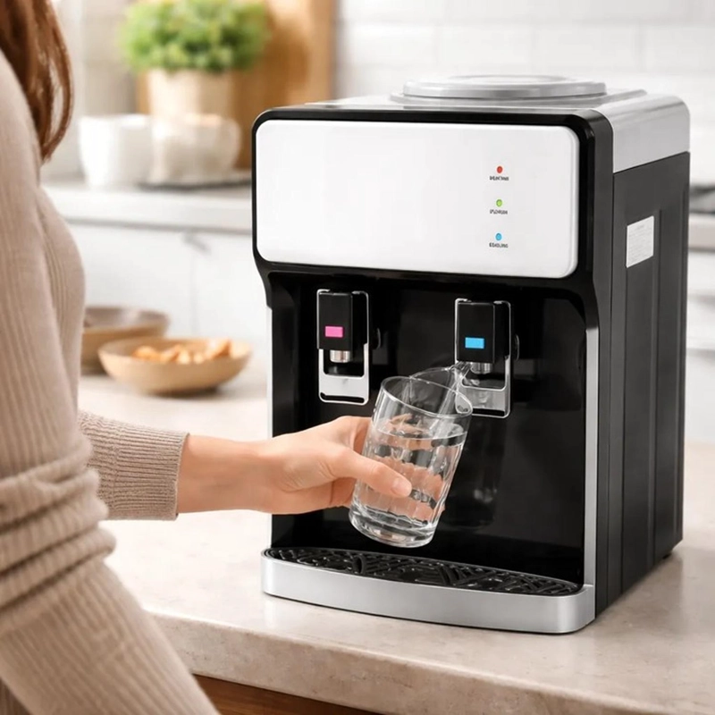 DISPENSADOR DE AGUA COMPRESOR SOBREMESA FRIO CALIENTE 2 LLAV - 1