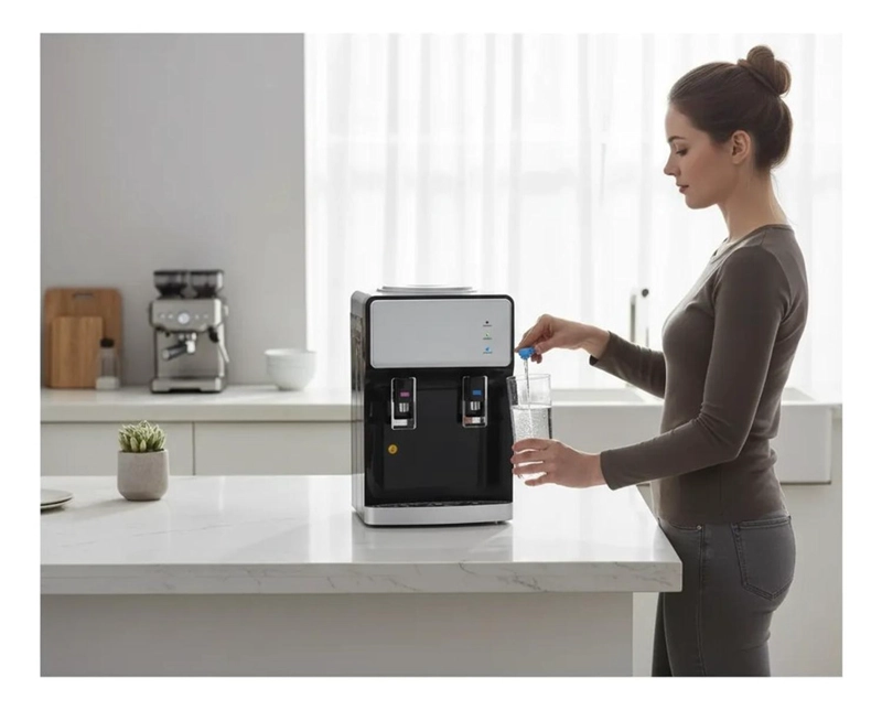 DISPENSADOR DE AGUA COMPRESOR SOBREMESA FRIO CALIENTE 2 LLAV - 4
