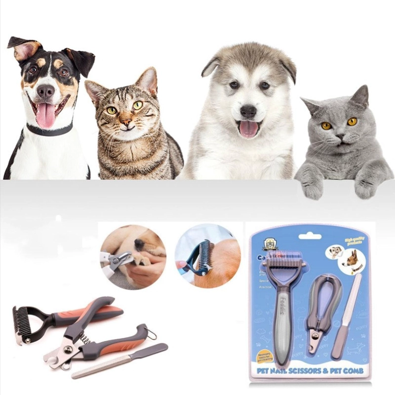 PEINE DESLANADOR PERRO GATO CORTAUÑAS LIMA KIT ASEO - 4