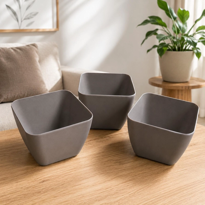 JARDINERA MACETERO CUADRADA PLASTICO 20CM TERRAZA BALCON TAMAÑO TALLA UNICA - 2