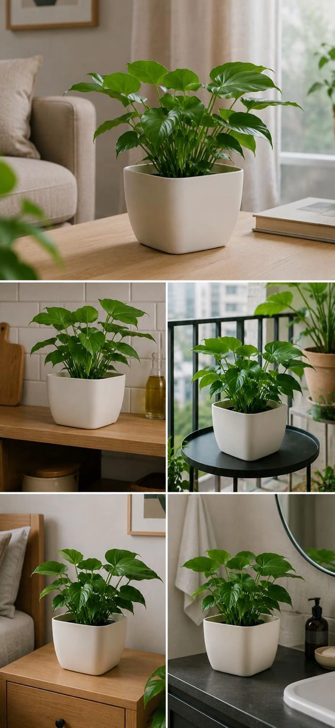 JARDINERA MACETERO CUADRADA PLASTICO 20CM TERRAZA BALCON TAMAÑO TALLA UNICA - 4