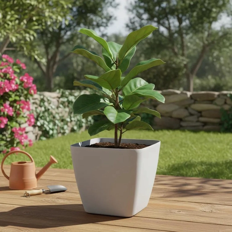 JARDINERA MACETERO CUADRADA PLASTICO 20CM TERRAZA BALCON TAMAÑO TALLA UNICA - 5