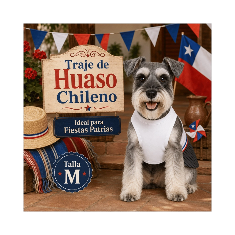 TRAJE DE HUASO CHILENO PARA PERRO TALLA M - 2