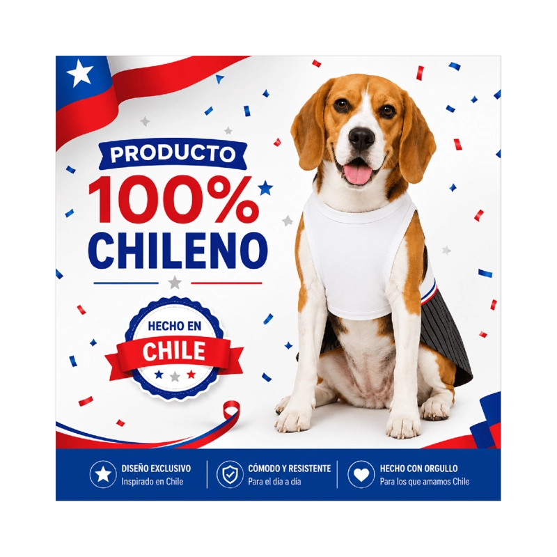 TRAJE DE HUASO CHILENO PARA PERRO TALLA L - 7