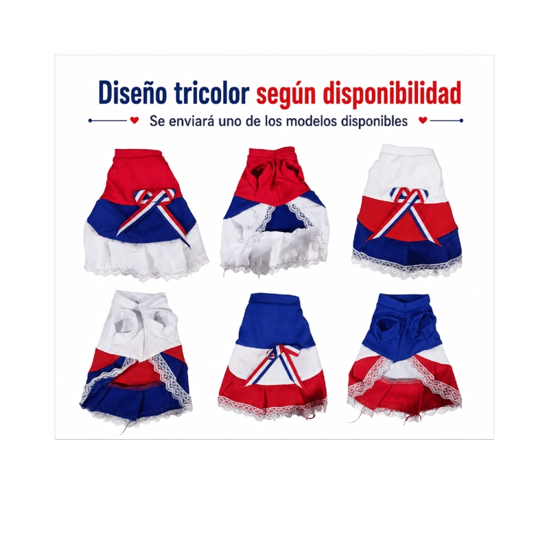 VESTIDO DE HUASA TRICOLOR PARA PERRO TALLA XS - 7