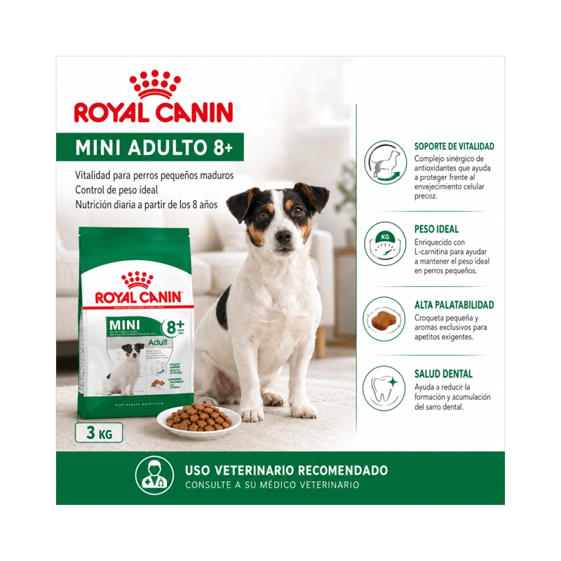ROYAL CANIN MINI ADULTO 8+ SACO 3 KILO - 5