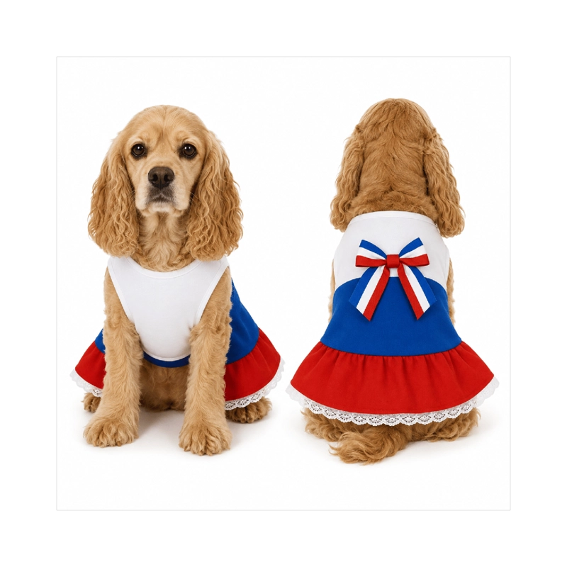 VESTIDO DE HUASA TRICOLOR PARA PERRO TALLA 2XL - 1