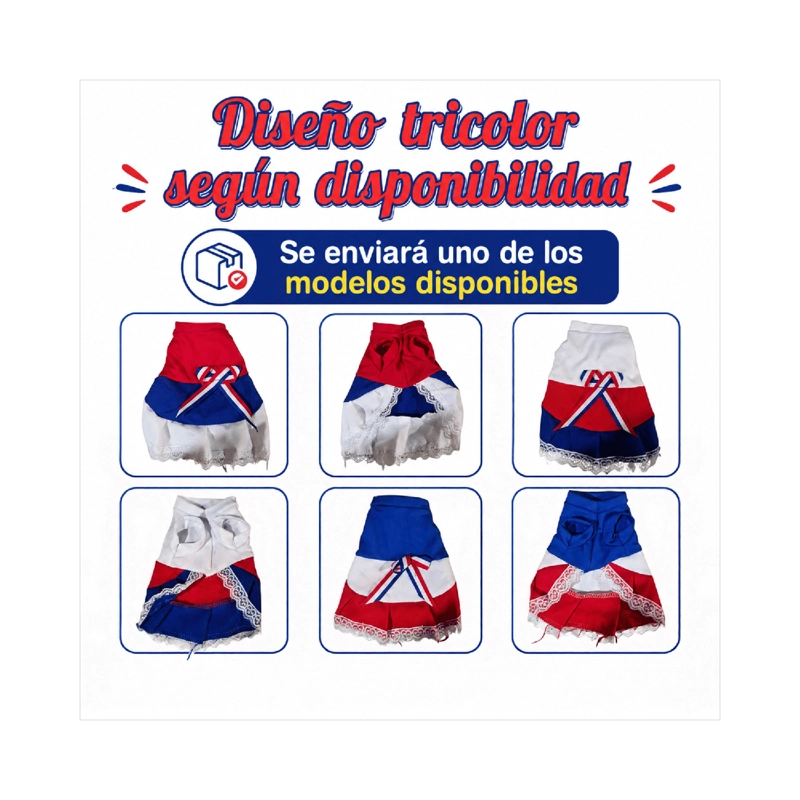 VESTIDO DE HUASA TRICOLOR PARA PERRO TALLA 2XL - 6