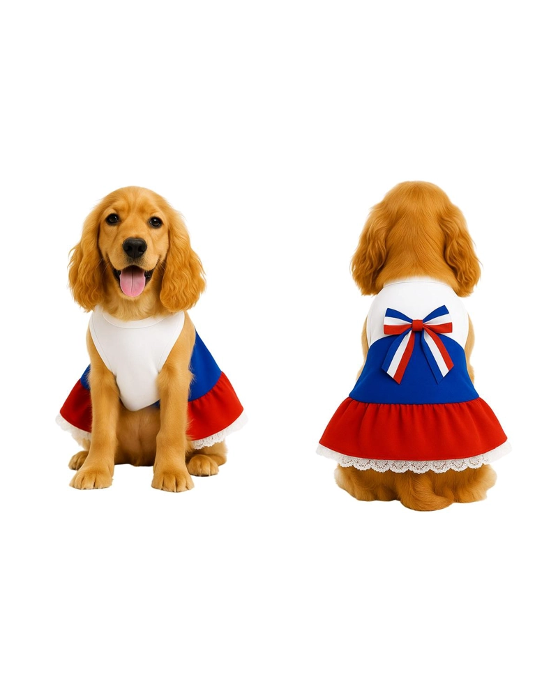 VESTIDO DE HUASA TRICOLOR PARA PERRO TALLA 2XL - 7