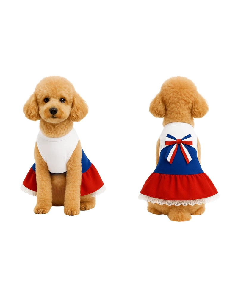 VESTIDO DE HUASA TRICOLOR PARA PERRO TALLA 2XL - 8