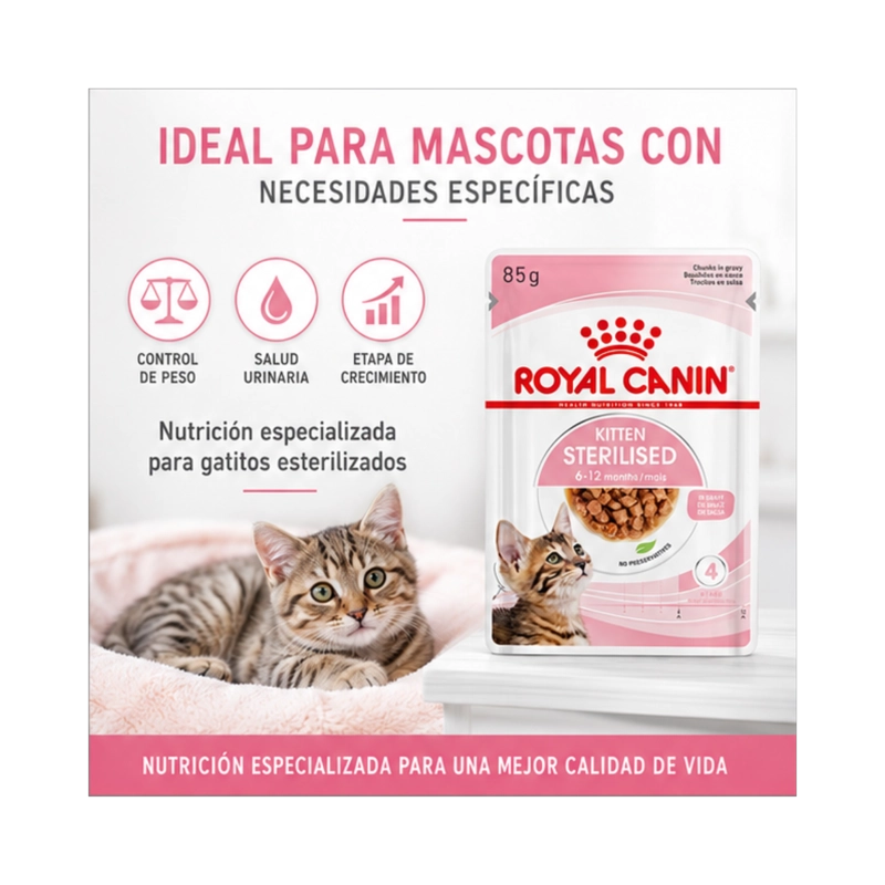ROYAL CANIN KITTEN ESTERILIZADO SOBRE 85G PARA GATITOS - 5