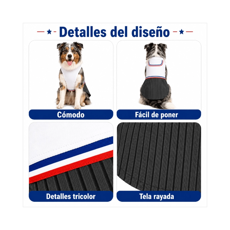 TRAJE DE HUASO CHILENO PARA PERRO TALLA 3XL - 6