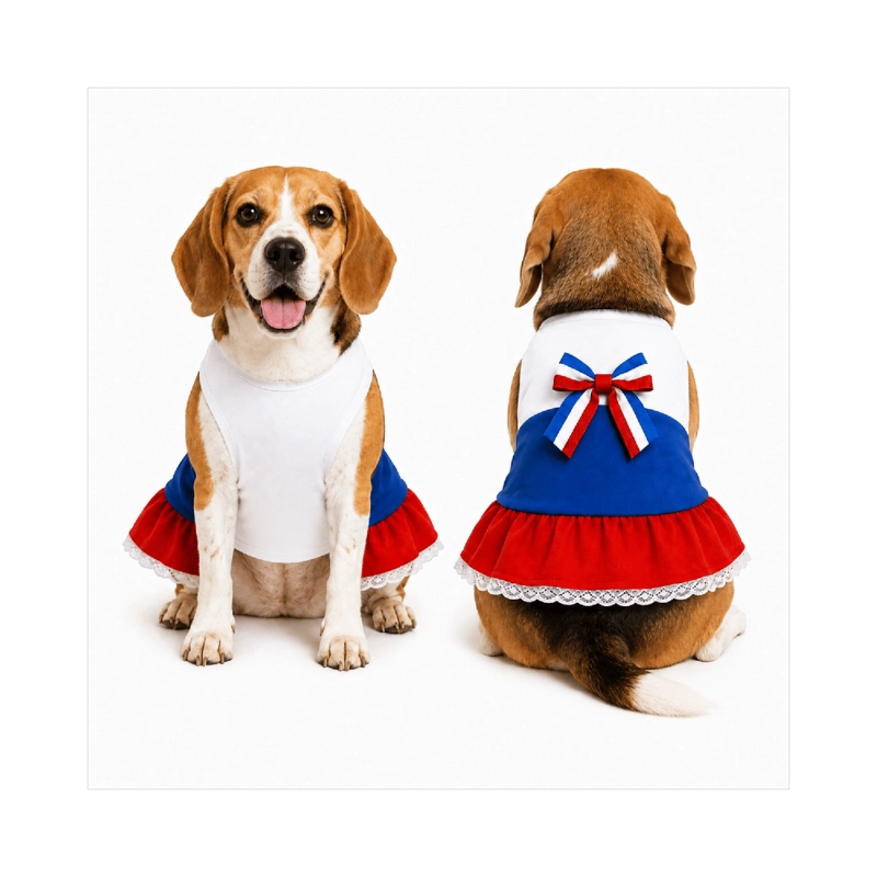 VESTIDO DE HUASA TRICOLOR PARA PERRO TALLA XL - 1